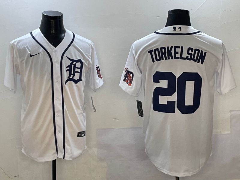 Men Detroit Tigers #20 Torkelson White Game 2025 Nike MLB Jersey style 5